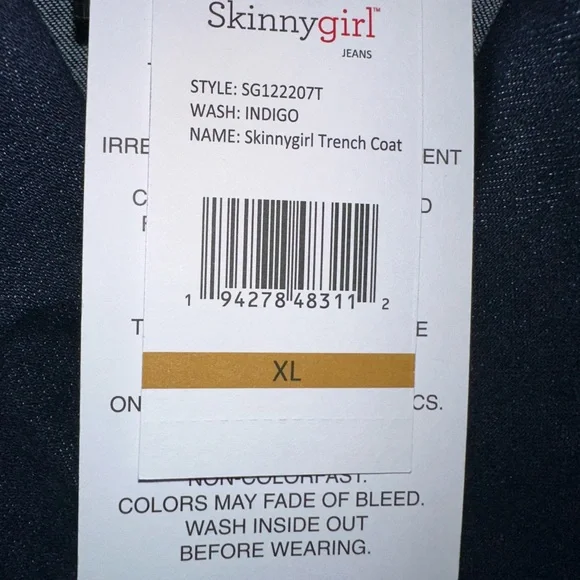 Skinnygirl Denim Trench Coat - Picture 4 of 9